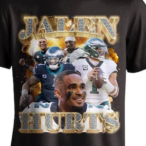 Jalen Hurts Bootleg Vintage 90&#39;s Rap T Shirt Philadelphia Eagles Football Tee Super Bowl 57 Unisex Youth Women&#39;s Fit US Free Shipping