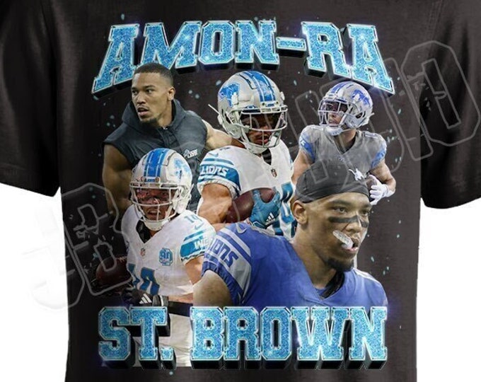 Aman-Ra St. Brown Tee Detroit Lions Shirt, Detroit Clothing, Cute Detroit Gift, Gift For Her, Him 2024 Unisex Youth Women's Fit US Free Ship