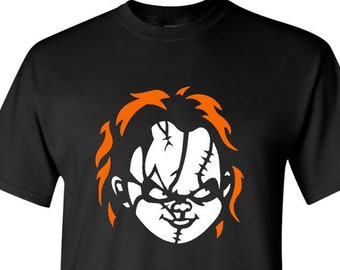 Chucky T-Shirt 90s Halloween Horror Movie Two Tone Retro