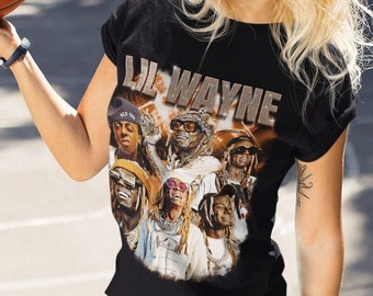 Lil Wayne Vintage T-Shirt,Hiphop RnB Rapper Homage Graphic Unisex Long Sleeve, Bootleg Retro 90's Fans Gift US Free Shipping