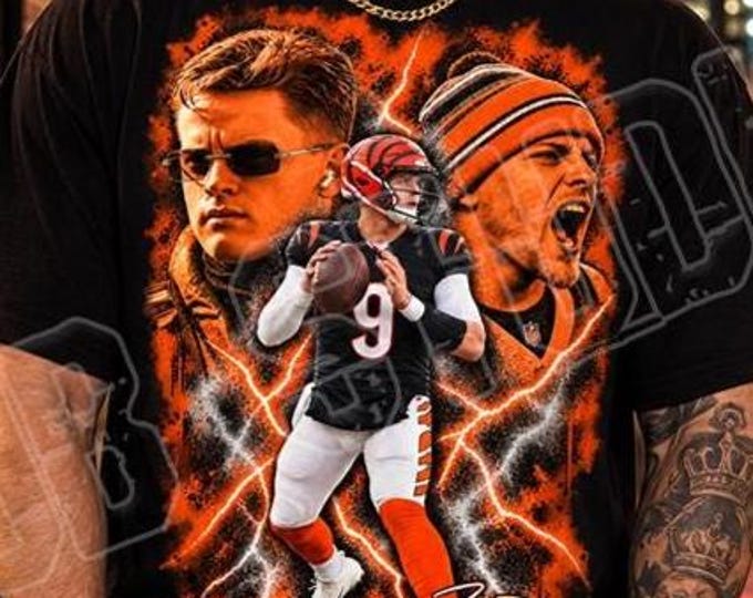 Joe Burrow HYPE Graphic Tee Joe Bengals Cincinnati NFL QB T-Shirt Football Gift For Cincy Fans