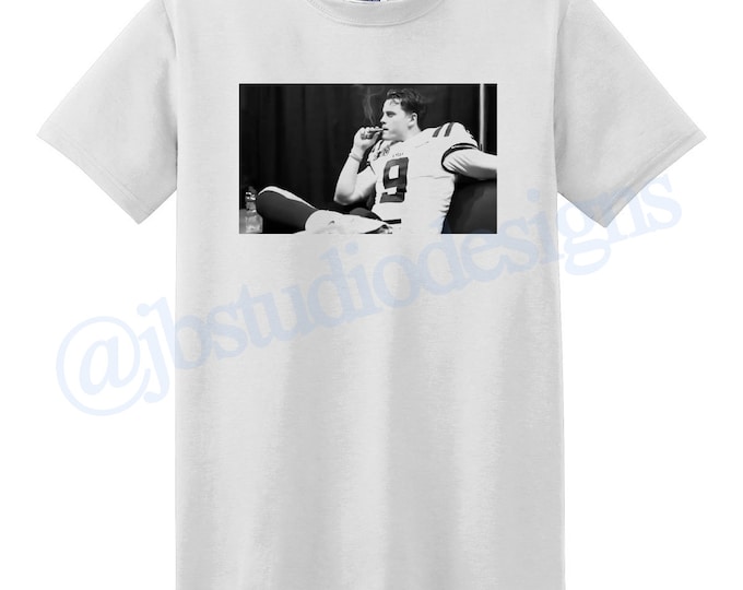 Joe Burrow / LSU Celebratory Cigar Tee shirt Smokin Joe Bengals Cincinnati NFL QB T-Shirt