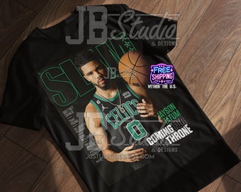 Vintage Style Slam Cover Tee Shirt Boston Celtics Jayson Tatum Coming for the Throne Finals Bleed Green Dad Son Gift Basketball Beantown