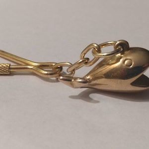 Vintage 1980's Brass Whale Nautical Keychain