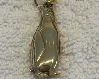 Vintage 1980's Brass Penguin Keychain