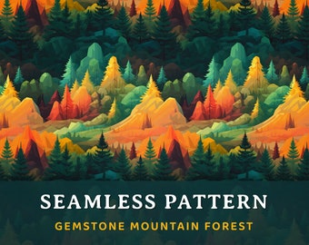 Rocky Mountains Seamless Digital Pattern, Premium Illustration, Digital ...