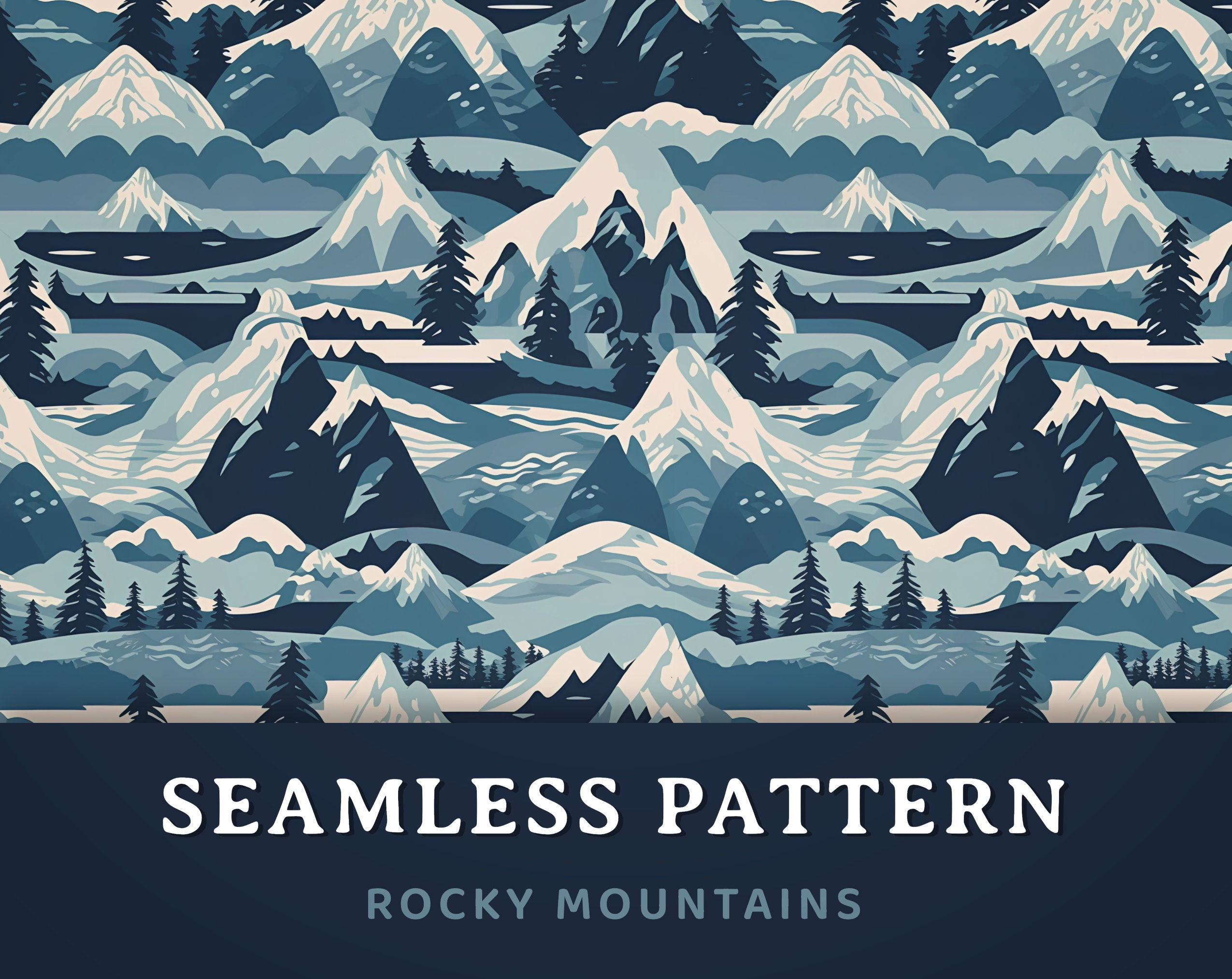 Simple Rocky Pattern Rocky Mountains Seamless Digital Pattern, Premium Illustration, Digital ...