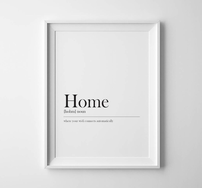 Home Definition Printable Art Typography 8x10 45 Ratio Etsy