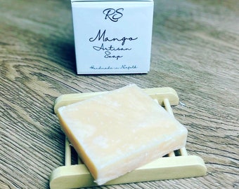 Mango Artisan Soap Bar, Vegan | Handmade Natural Vegan Soap, Shea Butter, Almond oil, Stocking filler, Gift for Her, Bath & Body, Soap