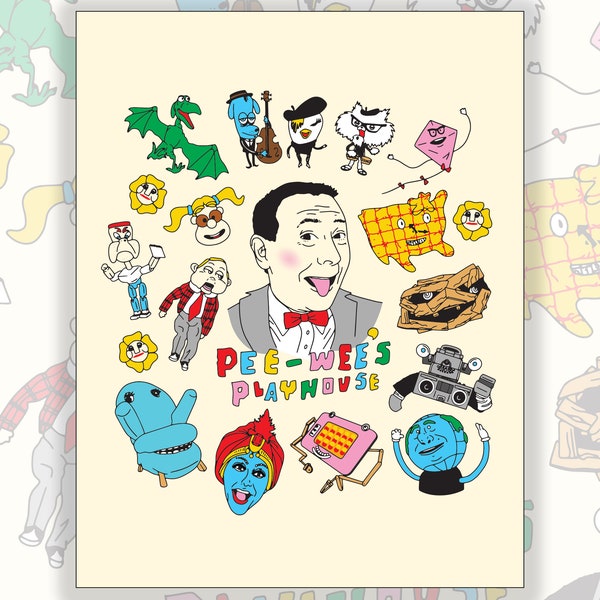 Pee-Wee's Playhouse Illustration Print - Pee-Wee Herman - 8.5"x11"