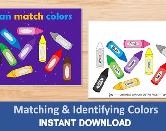Preschool Color Activity | Toddler | Homeschool | Learning Colors| PreK Activity | Matching Colors| Instant Download | Digital Print