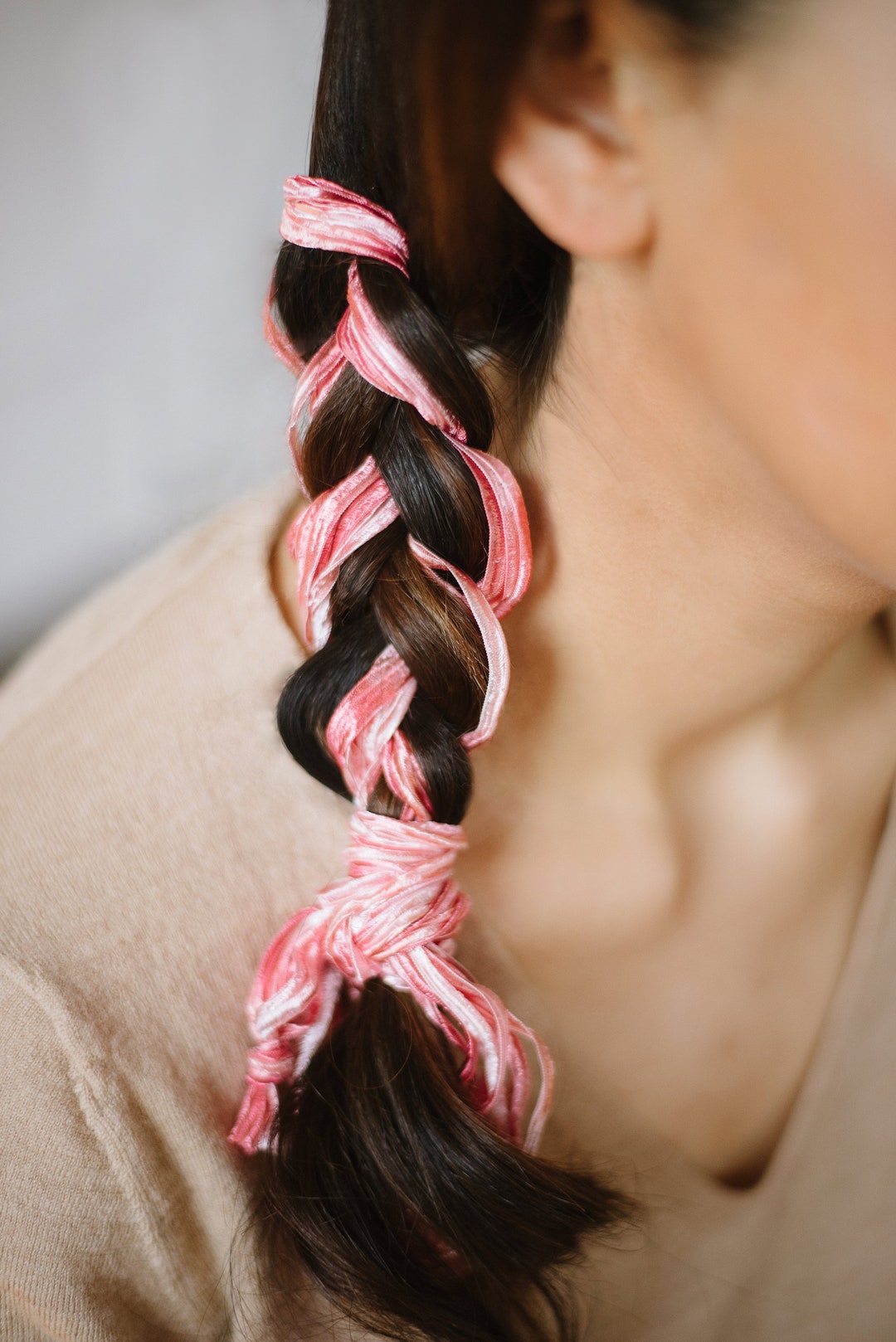 Everyday pink ribbon hairstyle 💖 #hairtok #ribbonhairstyle