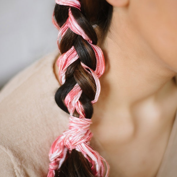 Pink Petals | Braid Ribbons | Paranda | Hair Ribbons | Ribbons | Hair Accessories | Hair Accents | Braid Accents | Hair Ties Bows | Bribbonz