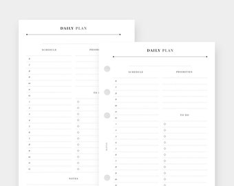Classic Daily Timeline Planner - PERSONAL Size l Printable Daily Planner,