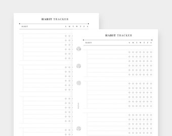 Classic Habit Tracker - PERSONAL Size, Weekly Habit,