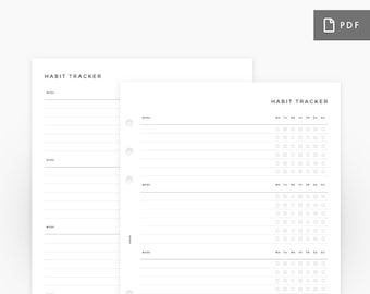 MN001 - Habit Tracker - Printable A5 Planner Insert