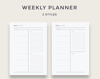Minimalist Weekly Planner l To-Do List, Weekly Calendar, Printable Schedule, Student Planner, Teacher Planner, Desk Pad, A4 Size, US Letter