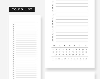 Minimalist To Do List Insert - A5 Size l To Do List Printable,
