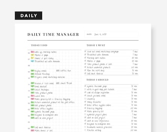 A4, US Letter - Daily Time Manager