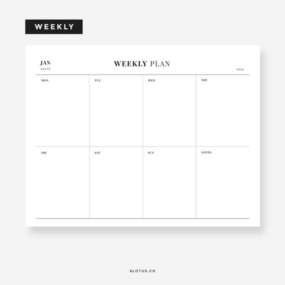 classic weekly notepad a4 us letter l weekly planner a4 etsy