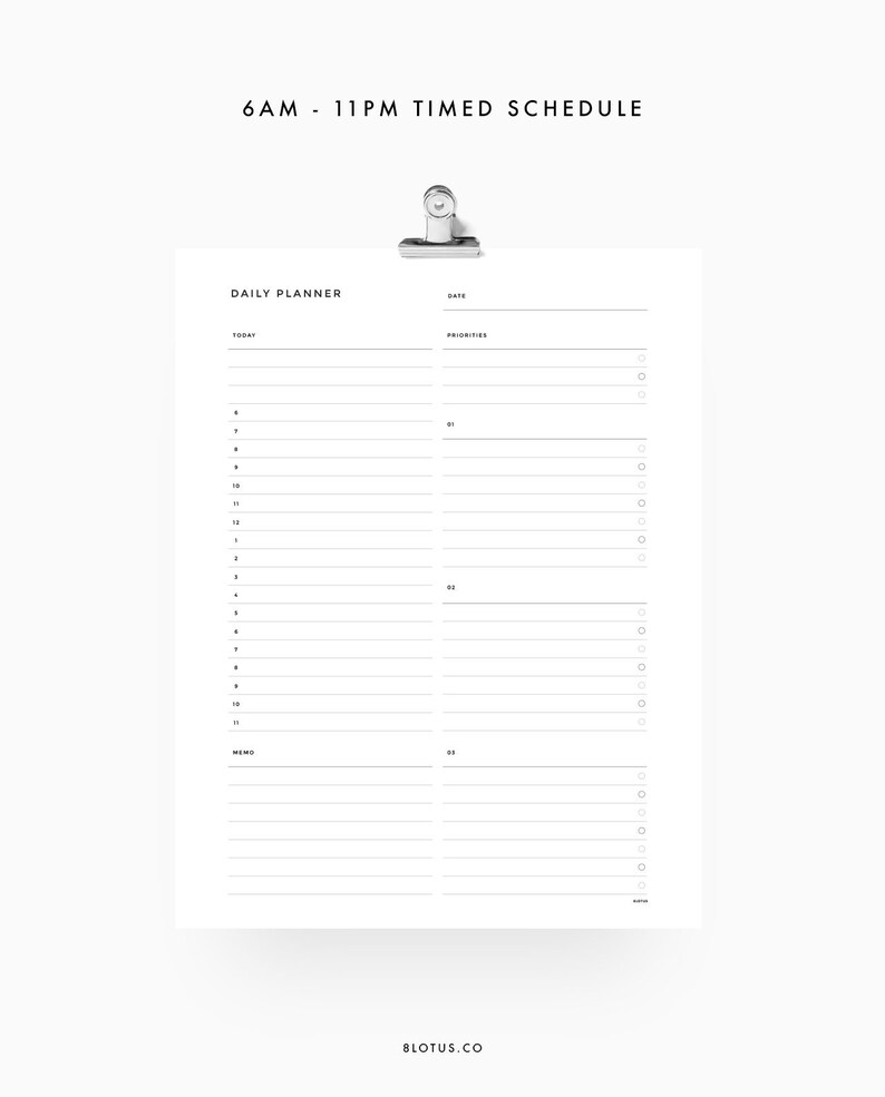 Daily Schedule Planner A4 US Letter Daily Planner Etsy