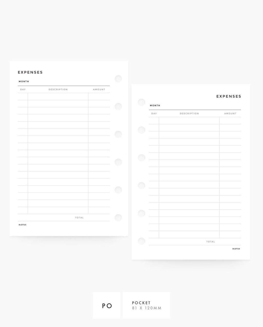 Minimal Expense Tracker POCKET PRINTABLE Planner Inserts - Etsy