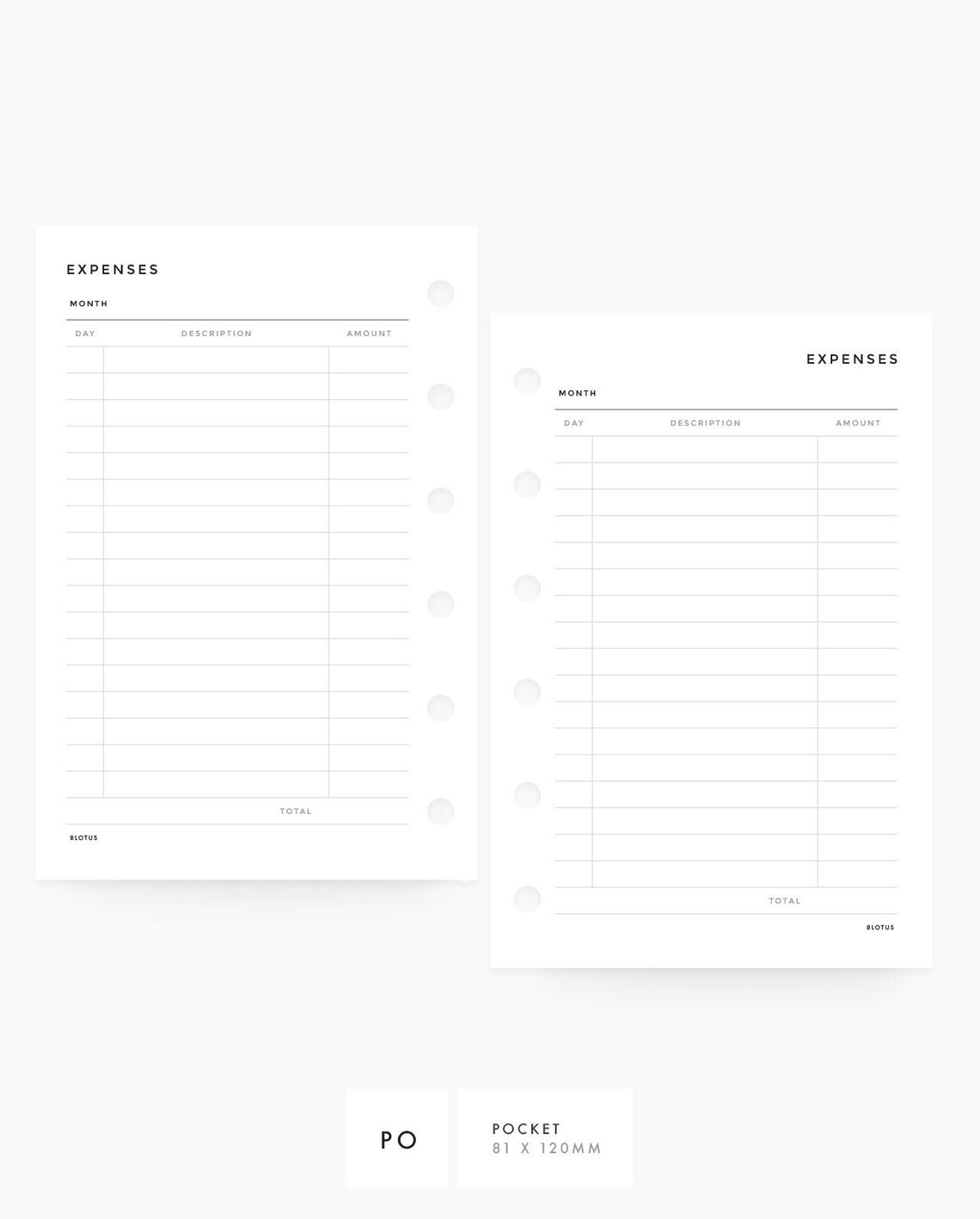 Minimal Expense Tracker POCKET PRINTABLE Planner Inserts - Etsy