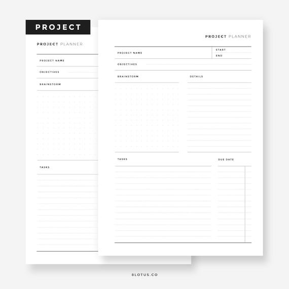 Minimalist Project Planner - A5 HALF Size l Hobby Planner, Student Planner, Muji Refill, Filofax Insert A5, Kikkik Insert A5, Muji Printable