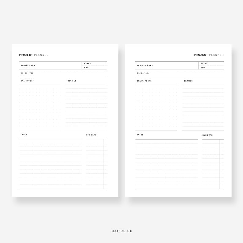 Minimalist Project Planner - A5 HALF Size l Hobby Planner, Student Planner, Muji Refill, Filofax Insert A5, Kikkik Insert A5, Muji Printable image 2