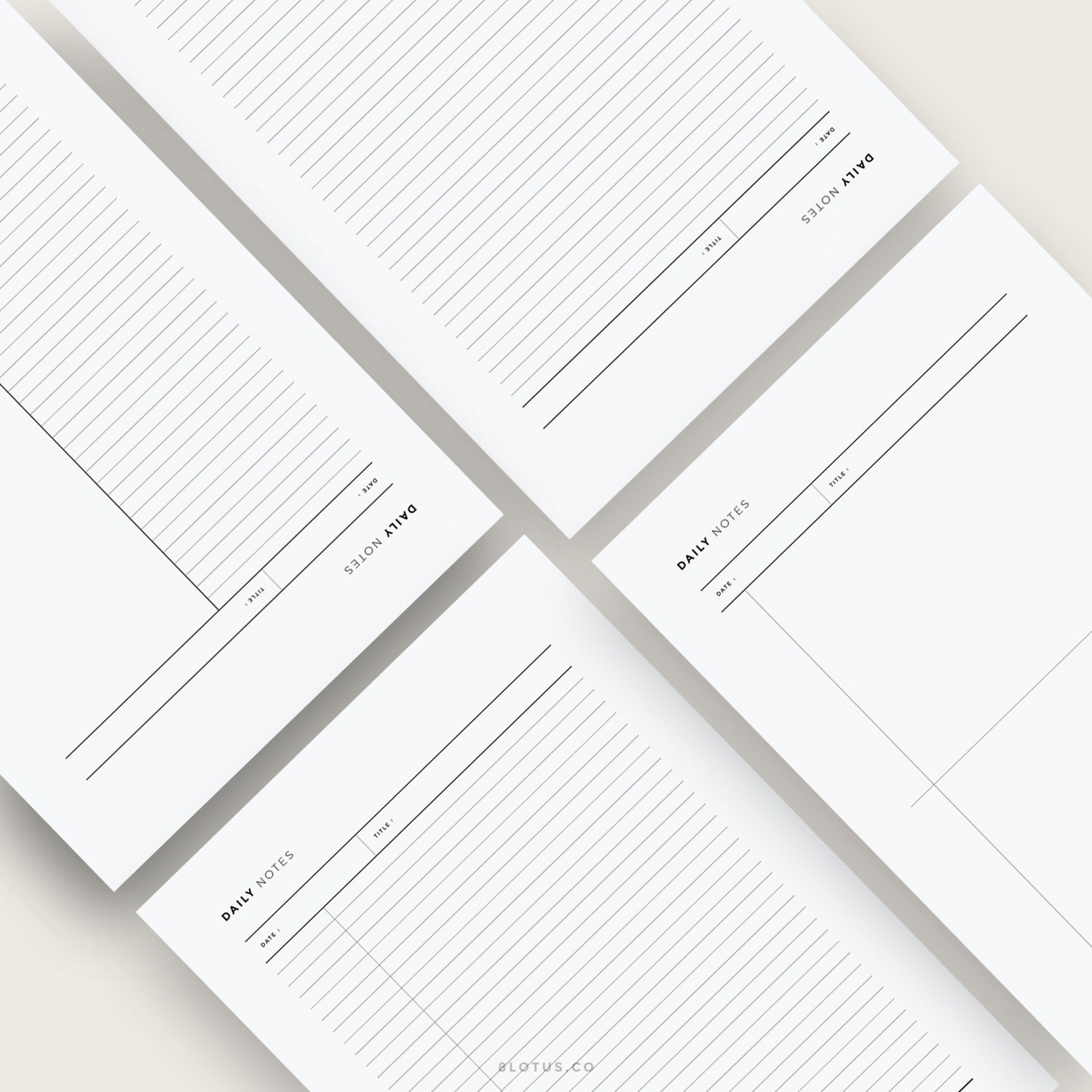 minimalist notes printable l lined paper student notes to do etsy