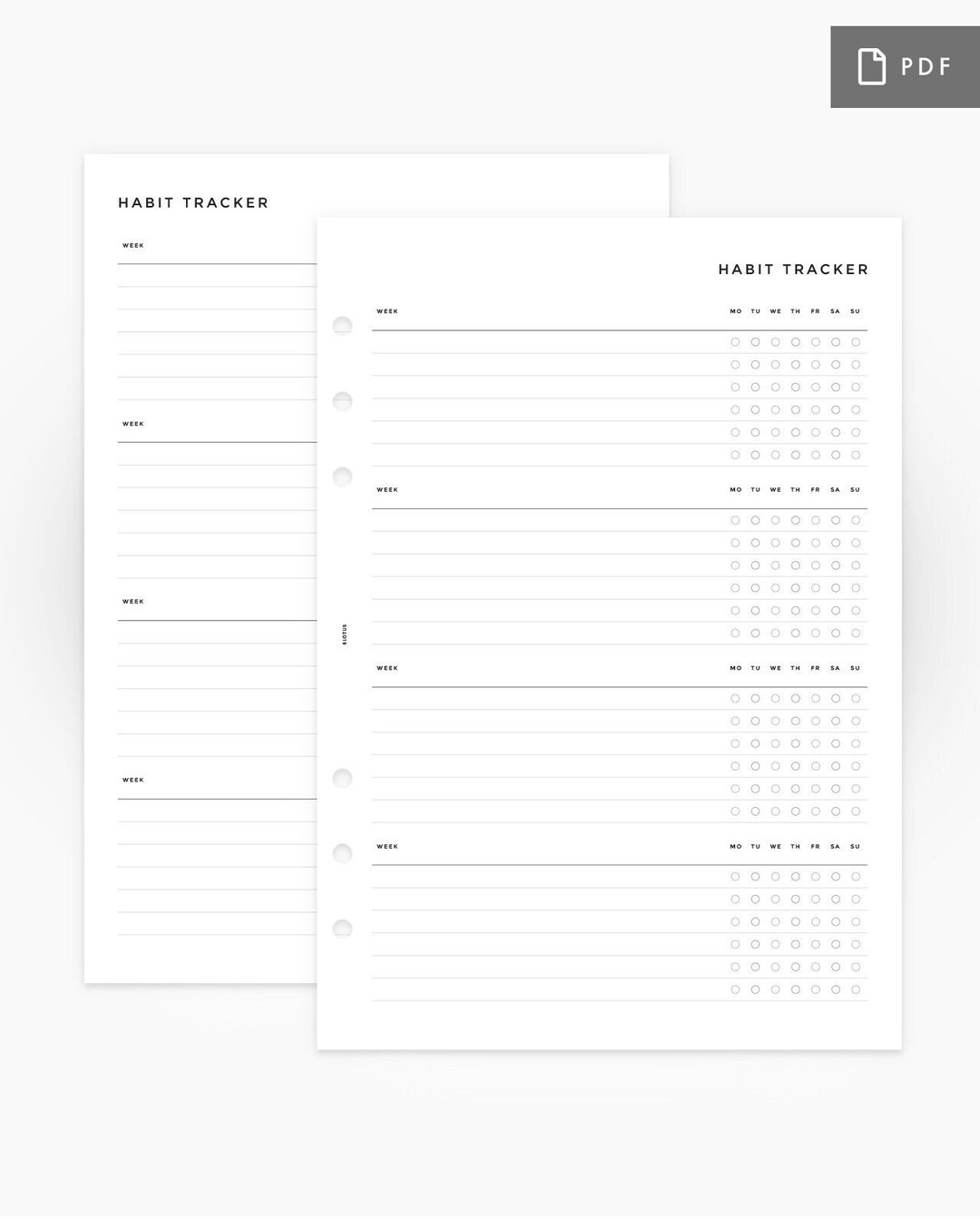 MN001 - Habit Tracker - Printable A5 Planner Insert - Etsy Australia