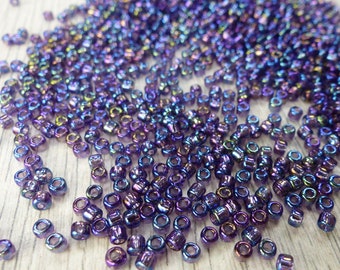 Glass Seed Beads for Crafting and Jewelry Making Blue Iridescent Colours