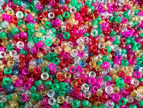 100 X Butterflies Shaped Mixed Colour Pony Beads Jewelry Making Craft  Plastic Opaque Mix 