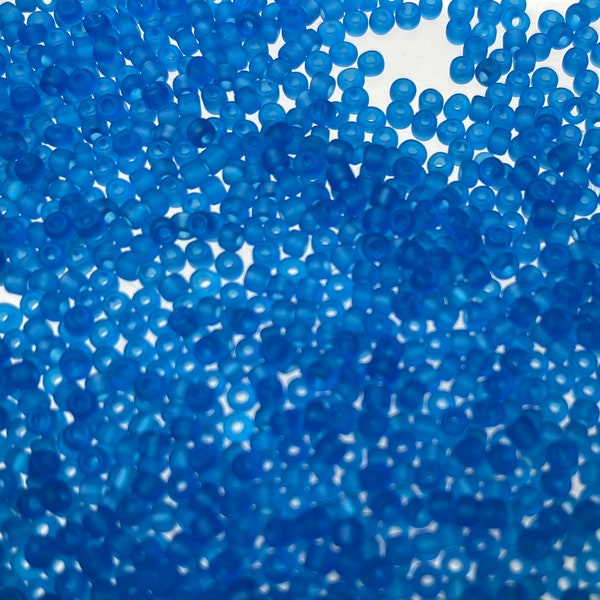 Couleurs bleu clair de perles de rocaille en verre dépoli pour l'artisanat et la fabrication de bijoux