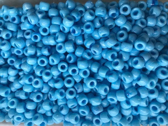 Baby Blue 9x6mm Pony Beads 500pc. Made In America