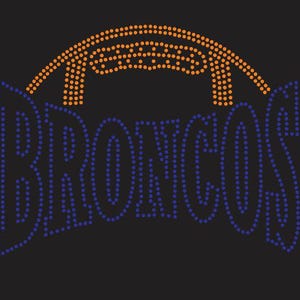 Broncos Football  Rhinestone Transfer