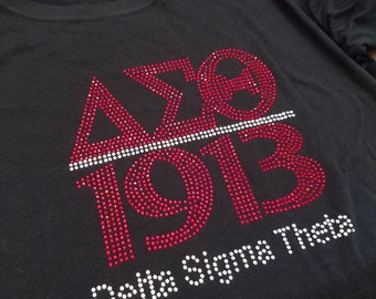 Delta Sigma Theta 1913 Rhinestone Transfer Design for T-Shirt