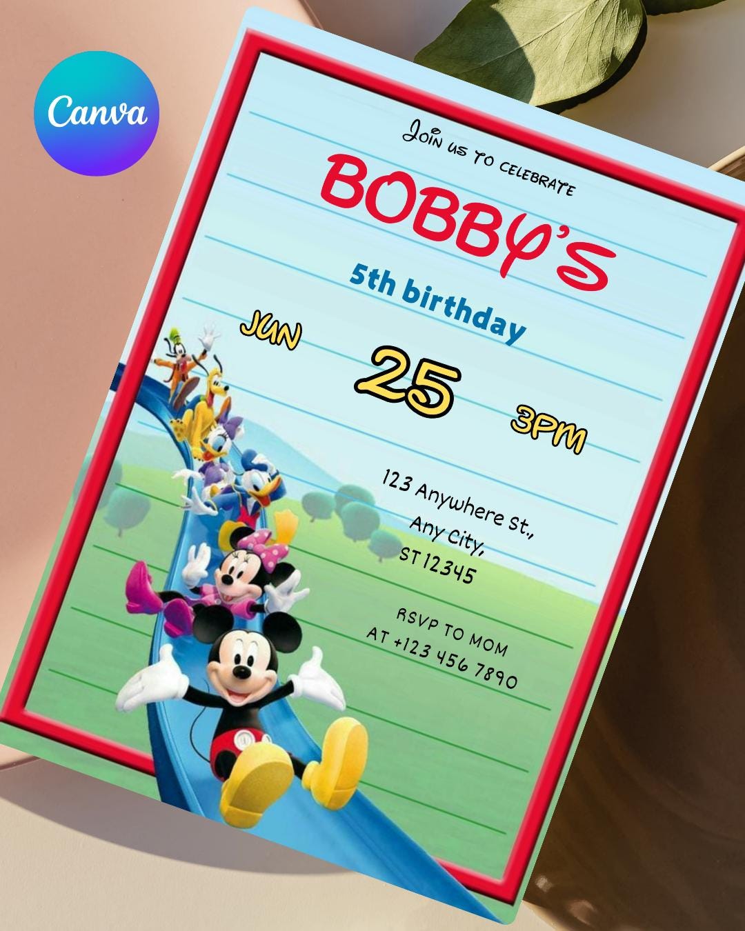 Editable Mickey Mouse and Friends Adventure Birthday Invitation for ...