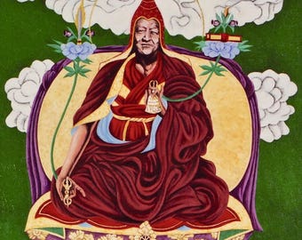 Ju Mipham Rinpoche with Treasure Vase in Green