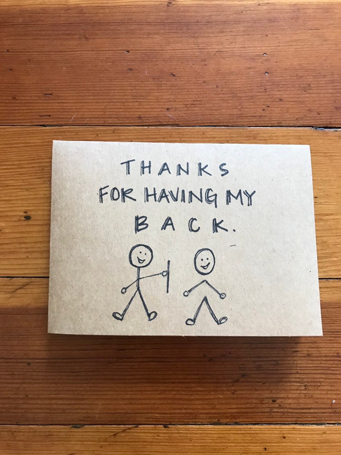 Thanks For Having My Back Card Funny Thank You Card Funny Etsy