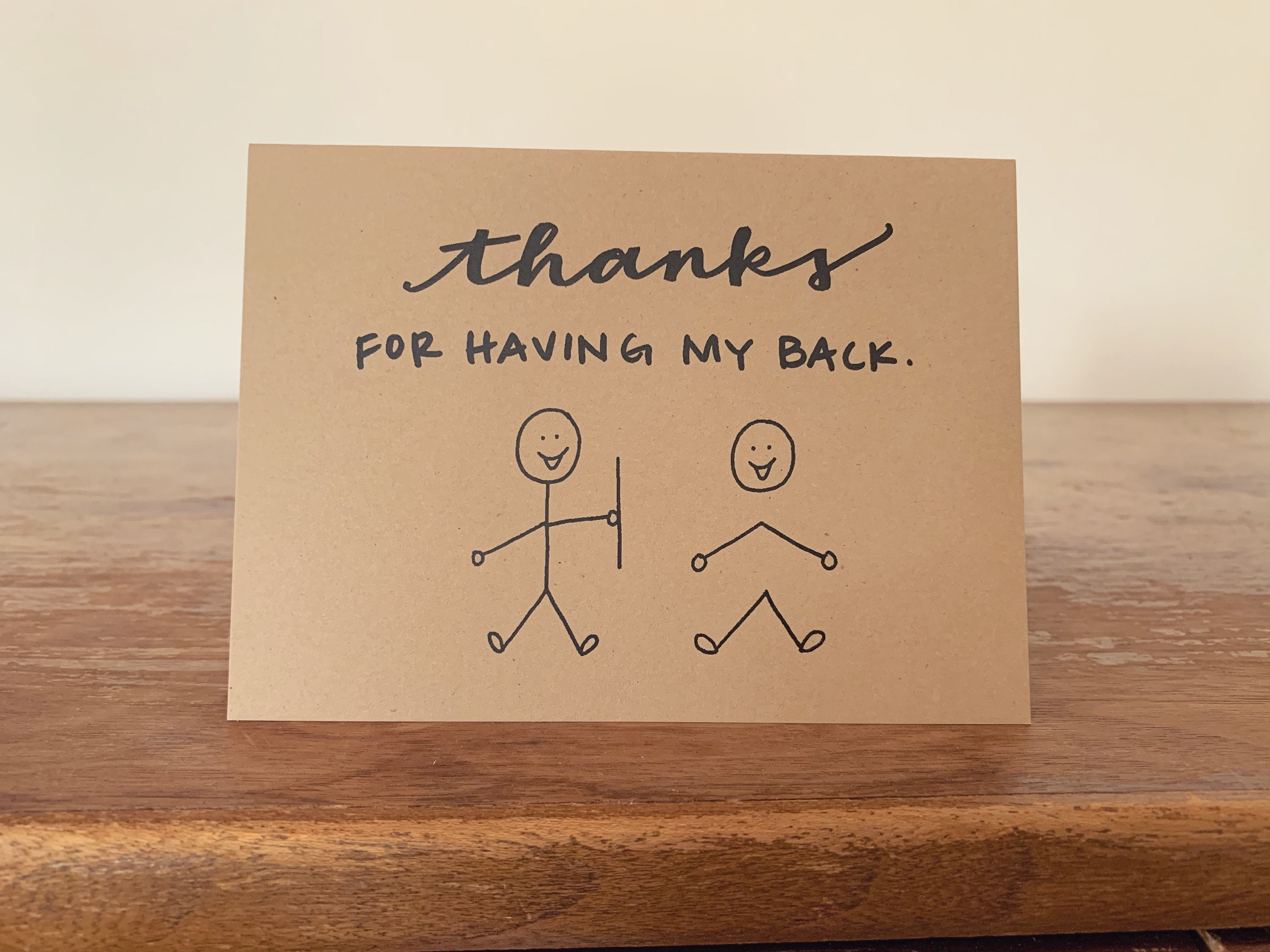 Thanks for Having My Back Card// Funny Thank You Card// Funny - Etsy