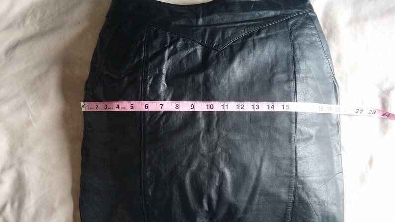 Vintage black leather mini skirt