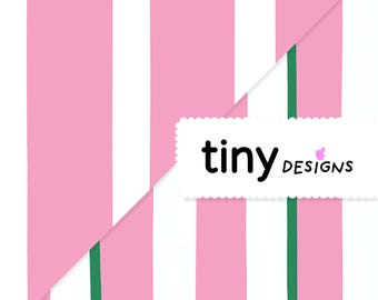 Marshmallow Pink Stripe Pattern Duo – Seamless Digital Paper Pack with Lush Foliage Green Highlight – Hand-Drawn PNG & PDF x2
