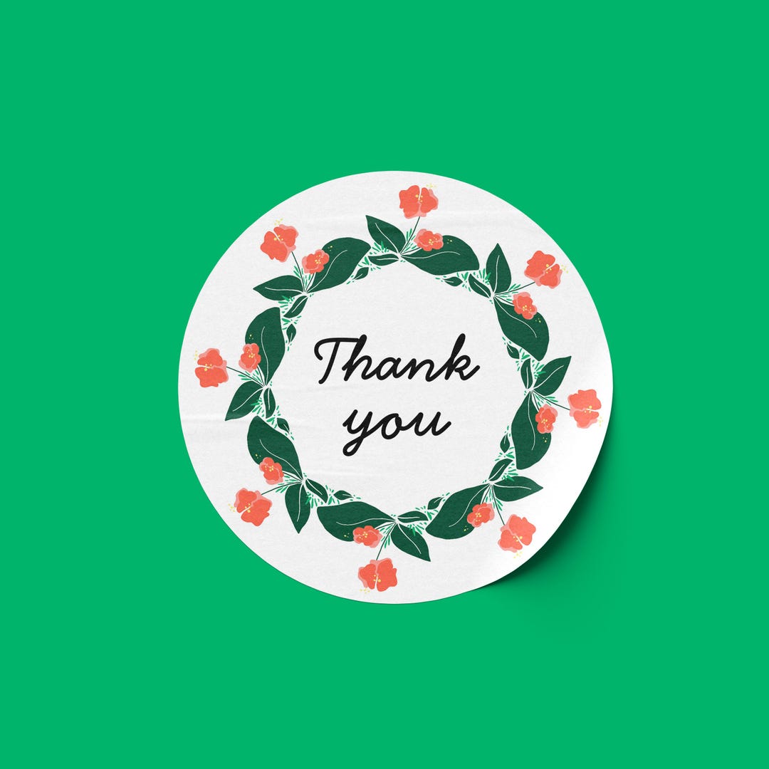 Thank You Sample Sticker Thank You Sticker Canva Template | Editable Party Favor Labels ...