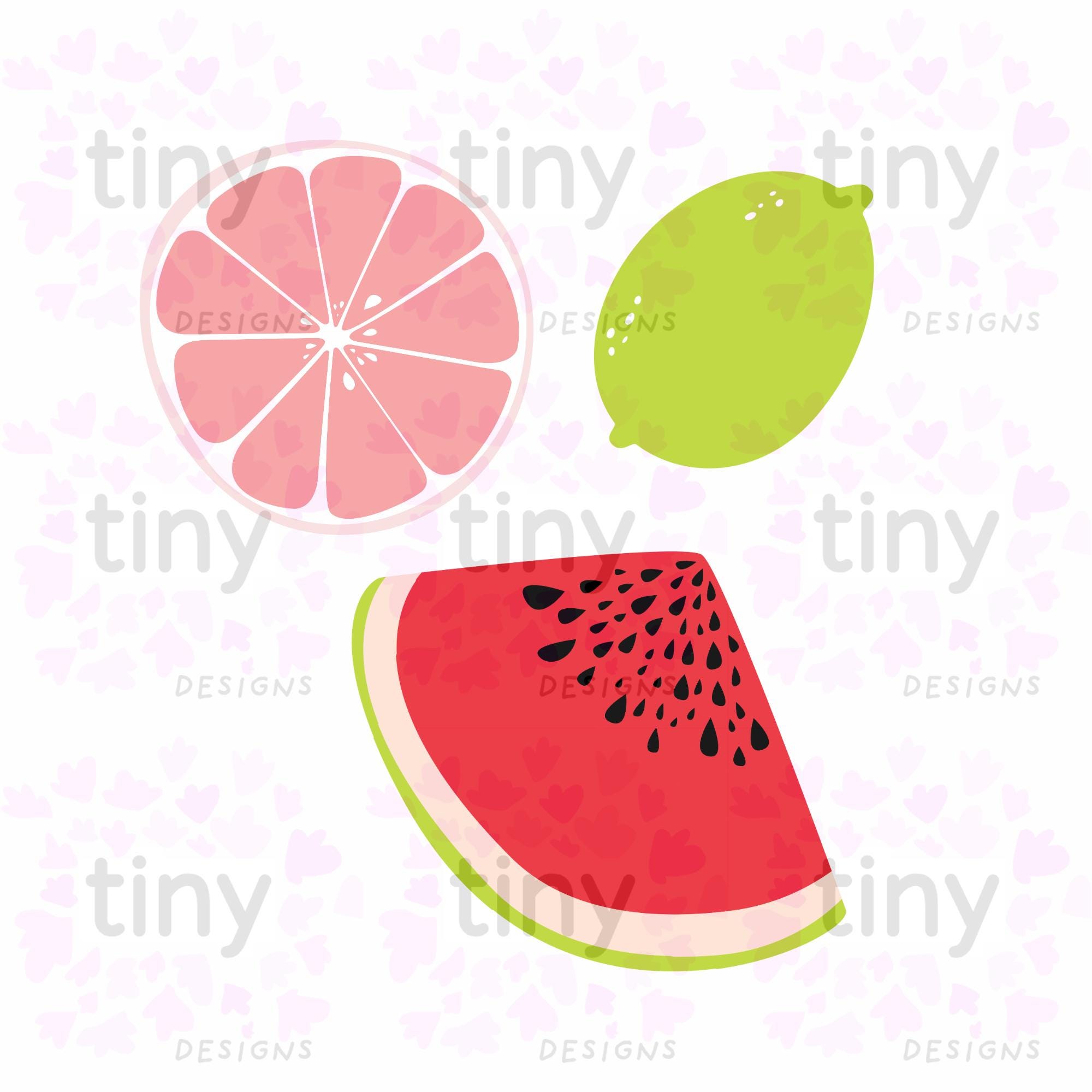 Summer Fruits Clipart Set – 19 PNG + SVG | Watermelon SVG, Summertime ...