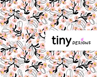 Cherry Blossom Seamless Pattern | Pink Floral Digital Paper | Wedding, Baby Shower, Sublimation, Fabric Print, Wallpaper Design