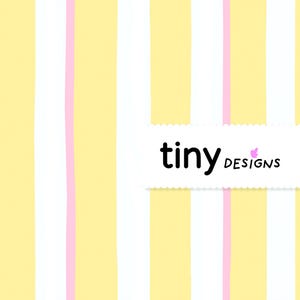 Butter Yellow & Marshmallow Pink Stripe Pattern – Seamless Digital Paper, Medium-Width Hand Drawn Retro Stripes