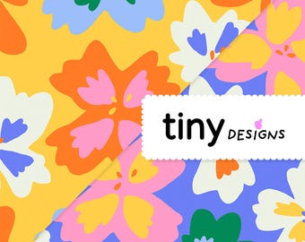Autumn Fun Pattern Duo Pack – Yellow + Purple Funky Floral Pack Assorted | Back-to-School Crafts & Fabric Printing