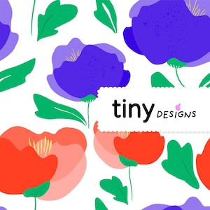 Patrón floral sin costuras en colores llamativos - Descarga digital | Diseño imprimible de alta resolución