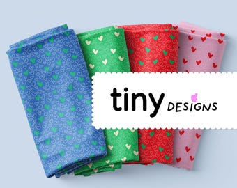 Christmas Hearts Pattern Bundle – Red, Green, Blue & Pink Heart Seamless Patterns | Holiday Digital Paper | Cute Christmas Fabric Prints